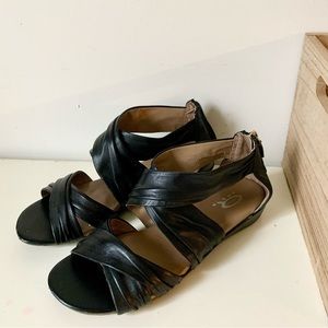 Ladies size 8, black sandals, Denver Hayes